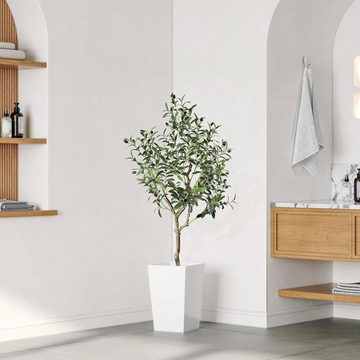 Kunstig tre, 120 cm, kunstig plante, stort kunstig tre, realistisk utseende for stue, soverom, kontor, dekorasjon