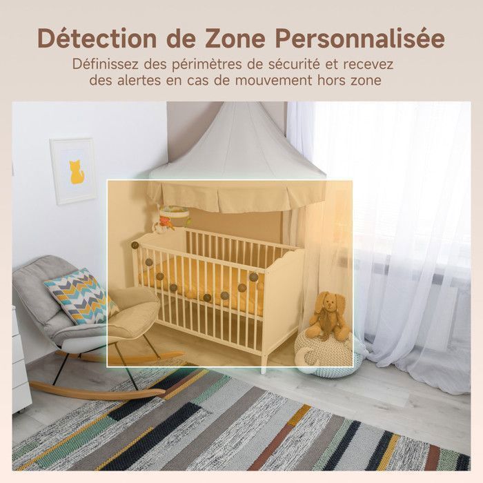 ARENTI Babyphone Camera Bébé, Baby Phone Vidéo Connecté Smartphone, Baby Moniteur Vidéo avec VOX, Détection de Température