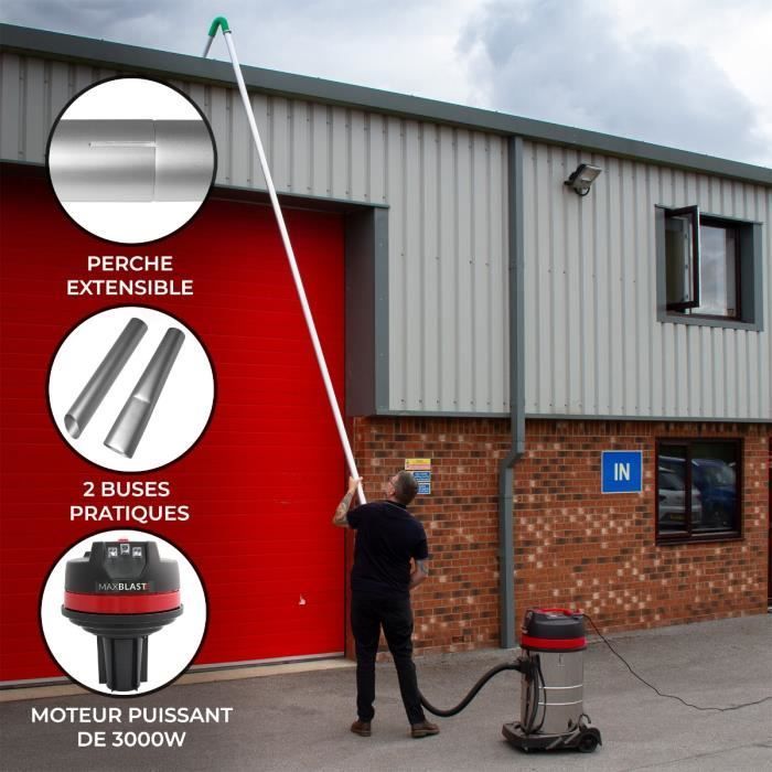 7.2m Gutter Suction Pole & 80L Industrial Vacuum Cleaner