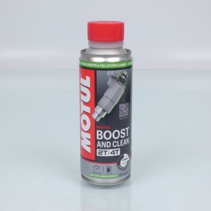 Motul Boost and Clean 2T/4T 200ml Aditivo limpiador del sistema de combustible para motocicletas de 4 tiempos