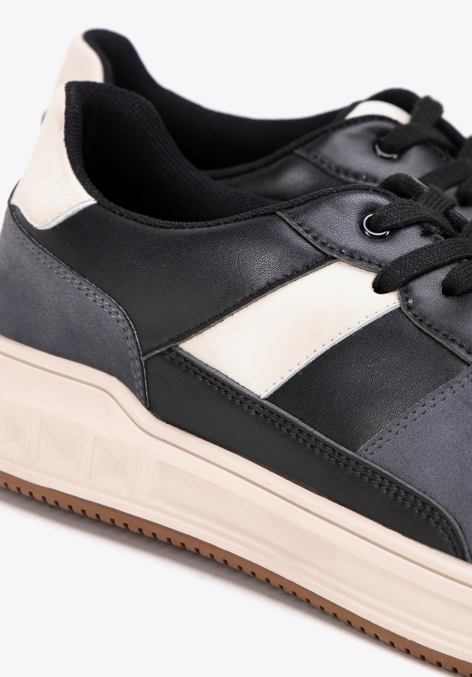 Męskie sneakersy z ekoskóry czarno - szare
