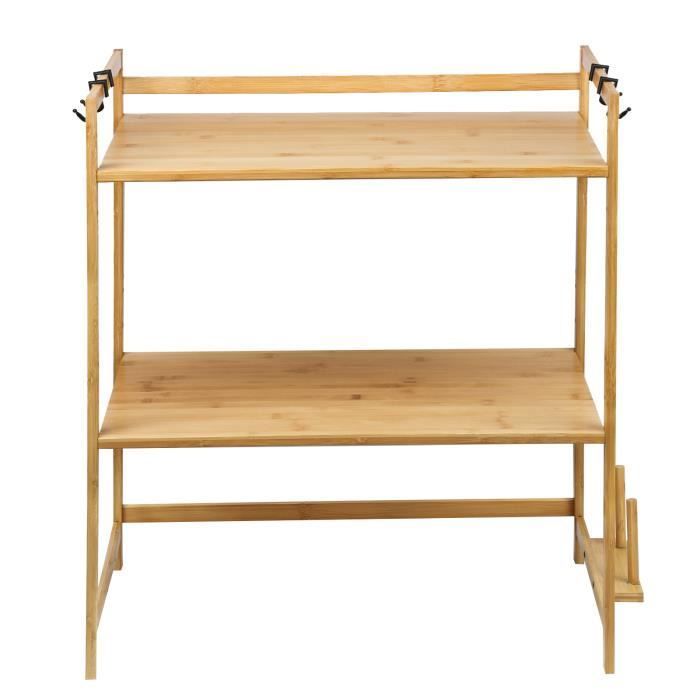 Estantería de cocina de bambú HOMEWELL - 52*35*67 cm - Color madera
