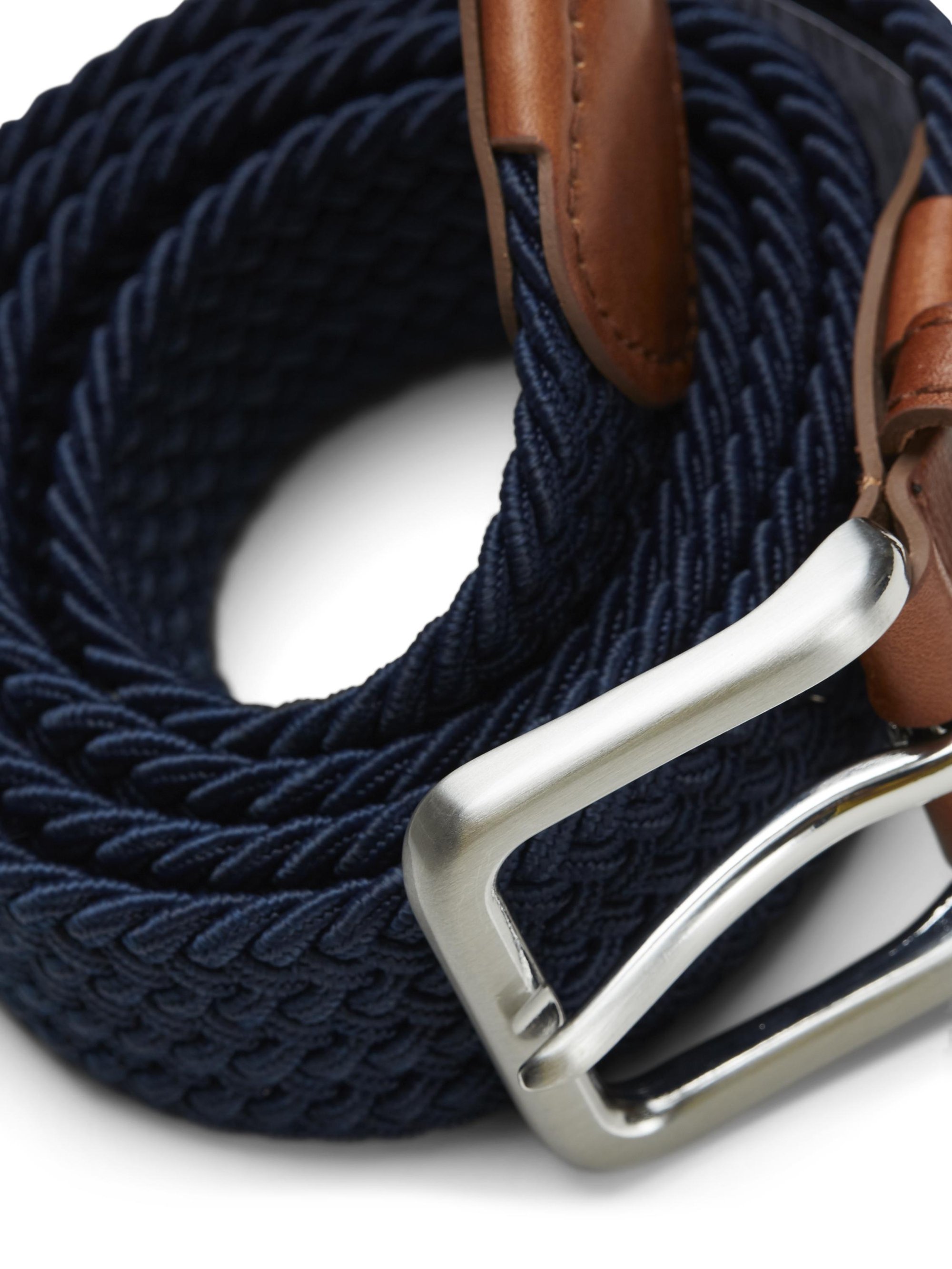 Jack & Jones JACSPRING BELT - Pletený opasok - námornícka modrá