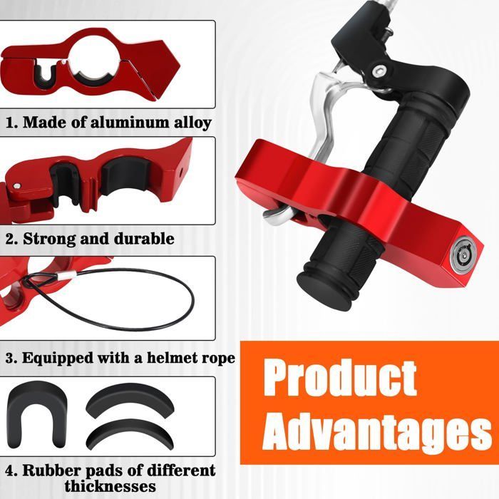 Universal Motorcycle Anti-Theft Device, Adjustable Brake Disc Lock, Security Handlebar Lock, Suitable for QIEDOVIEY