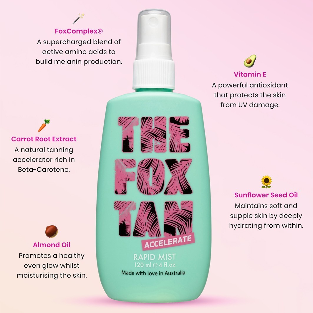 THE FOX TAN Pašiedeguma sprejs, ātrs iedegums – 120 ml