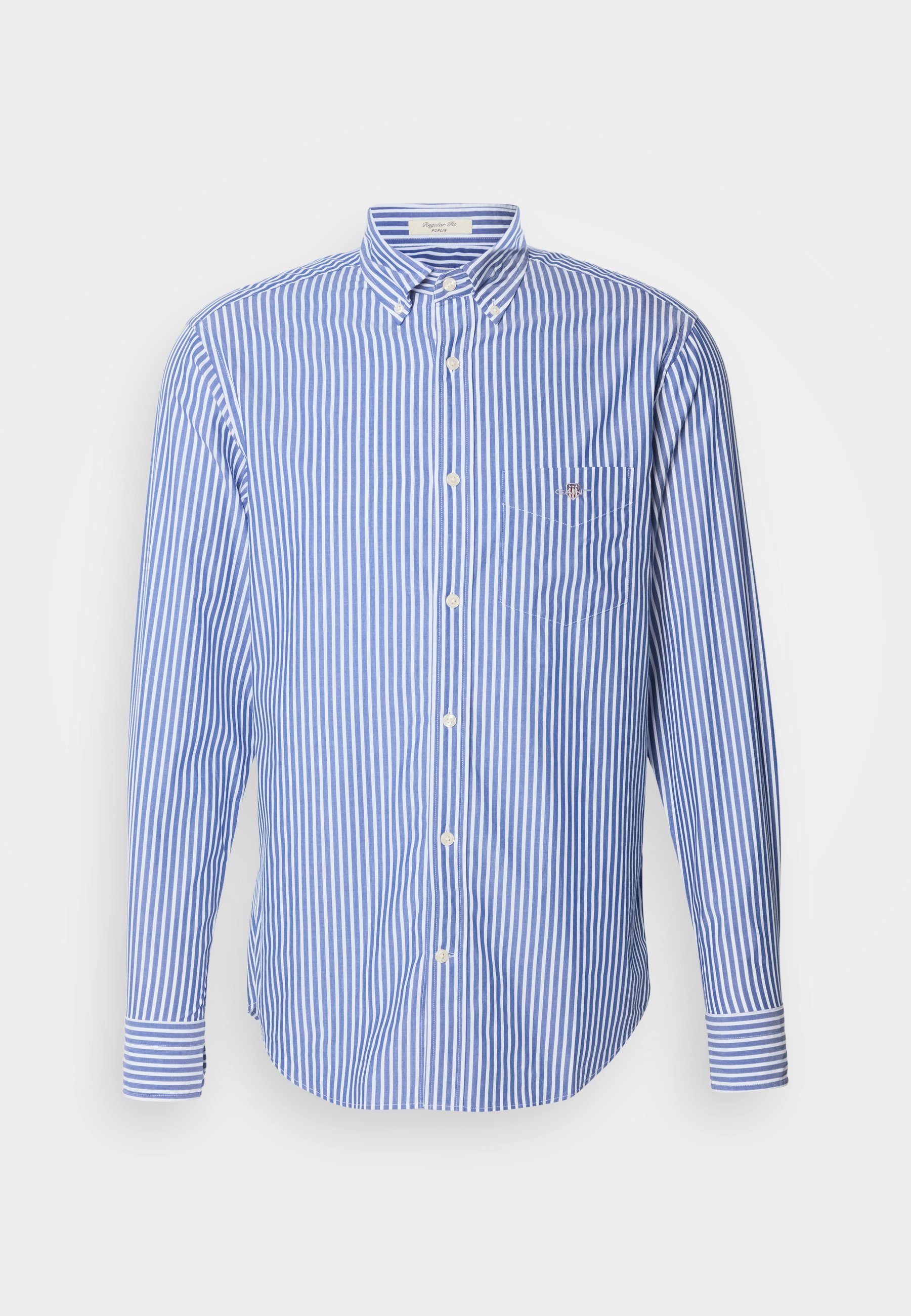 GANT REG POPLIN STRIPE - Overhemd - marine weiß