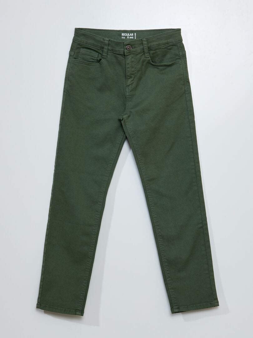 Twill broek met normale pasvorm - GROEN