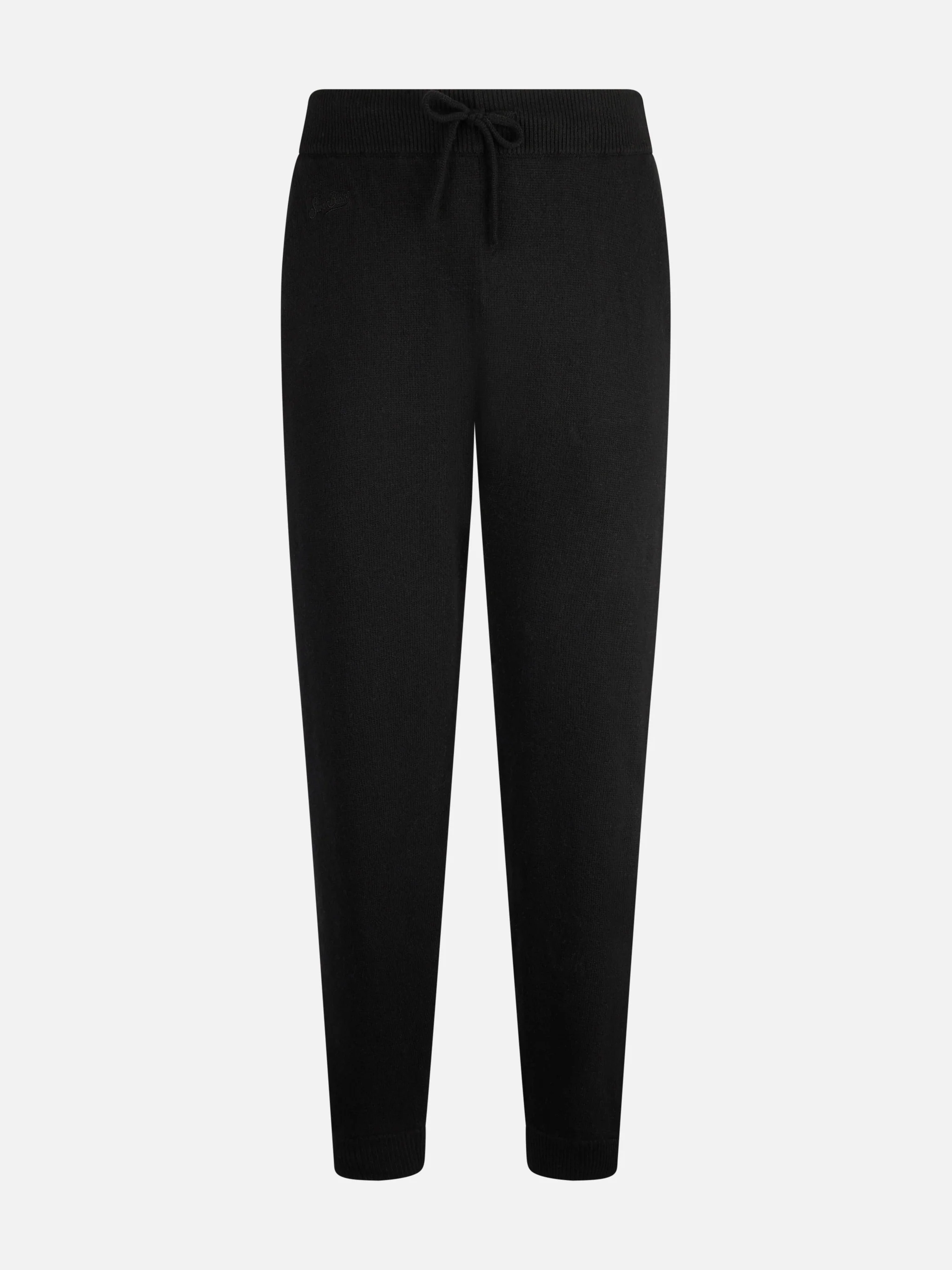 Dames zwarte gebreide joggingbroek