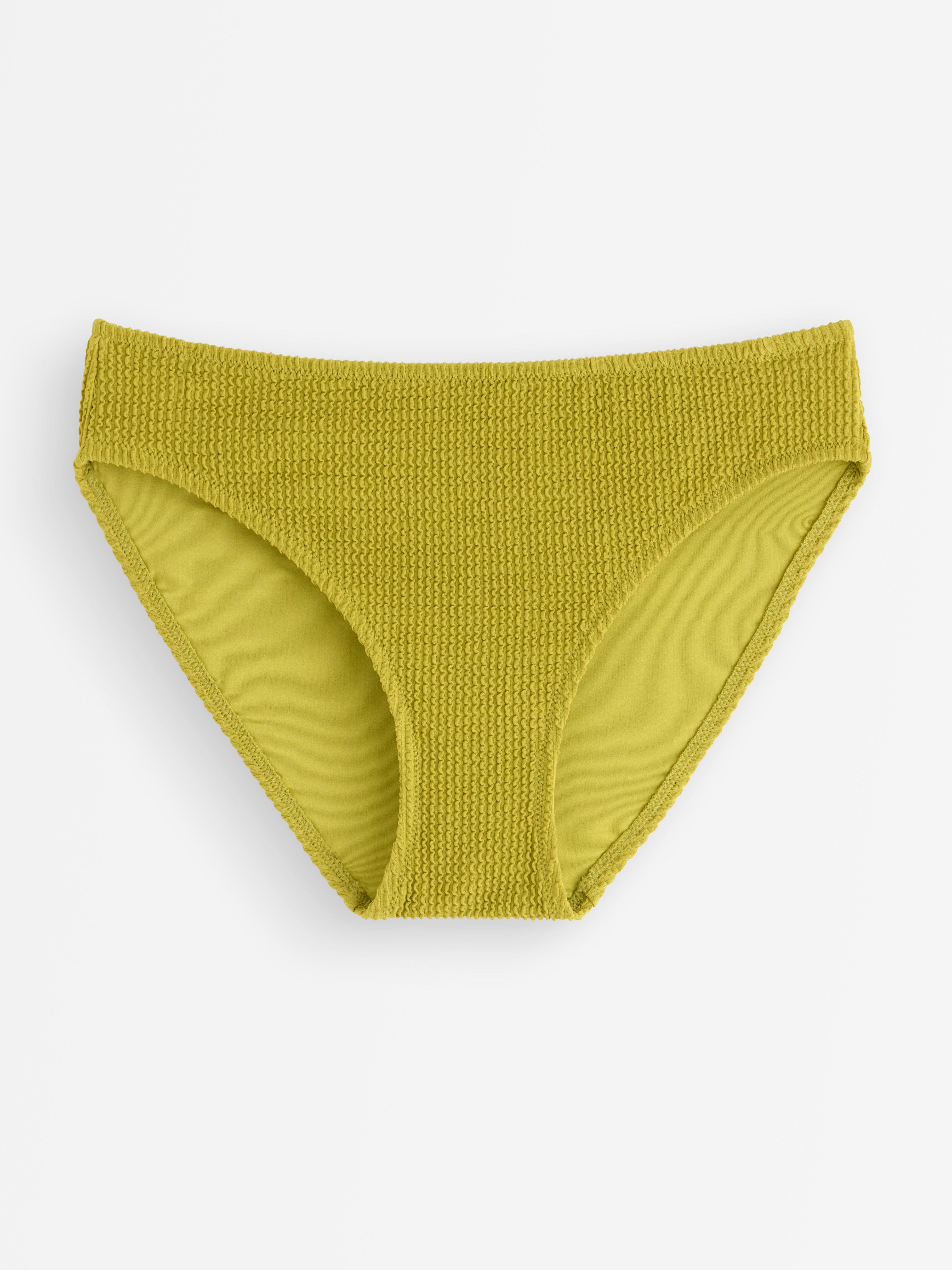 Braguita de bikini arrugada, color verde lima claro.