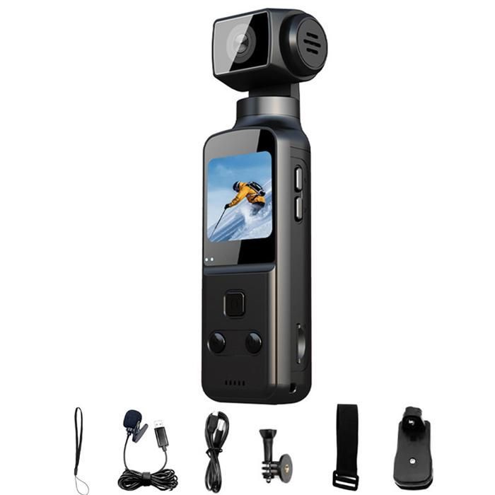 Videocamera d'azione 4K UHD - Obiettivo girevole a 270°, Wi-Fi, schermo da 1,3