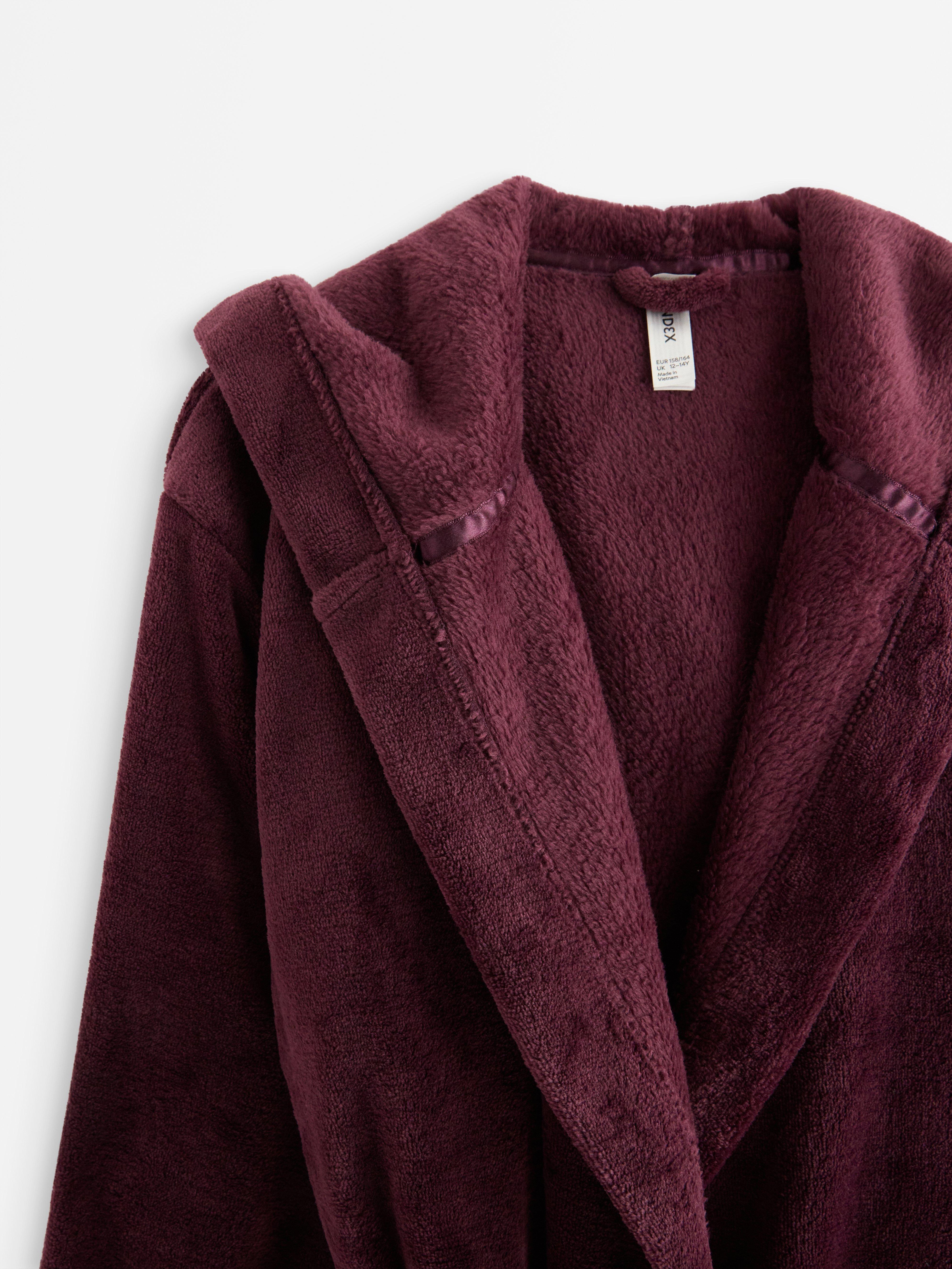Morgonrock i fleece Dark Lilac
