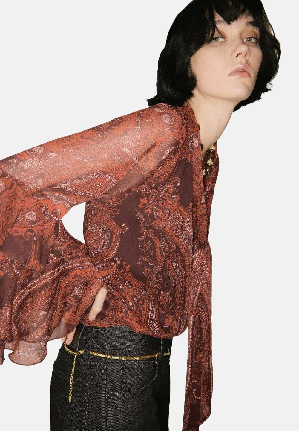 Mango blouse - bruin