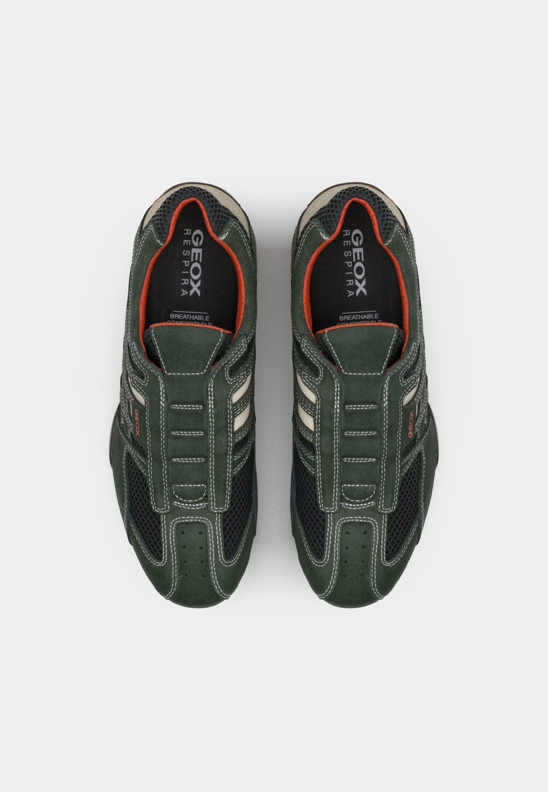 Geox UOMO SNAKE - Slip-on - grigio scuro/bianco sporco