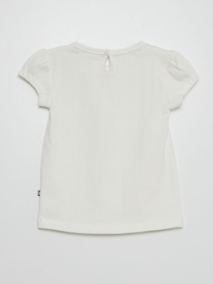 T-shirt met geborduurde applicatie - wit