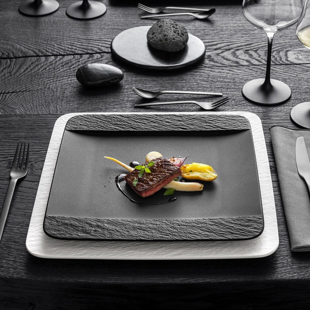 Villeroy & Boch krožnik za večerjo, kvadraten, model Rock - 1 kos