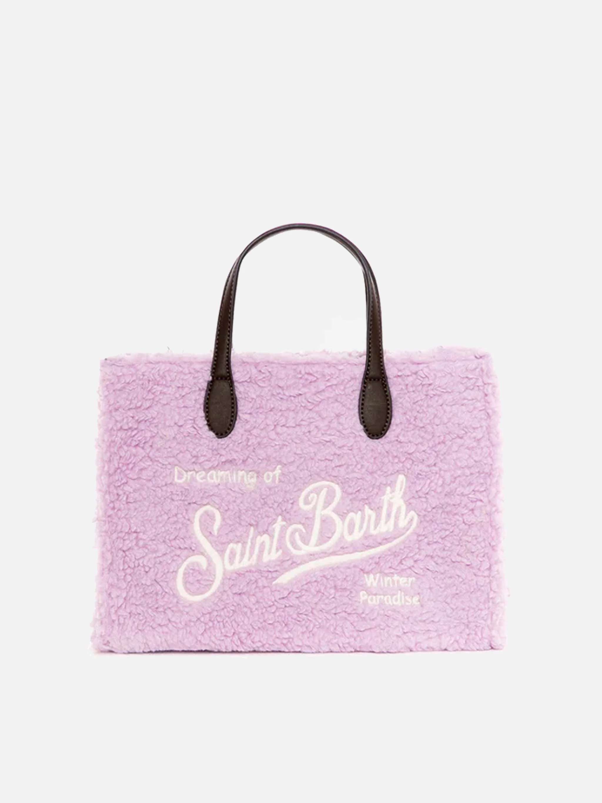 Sac Vivian en tissu sherpa lilas