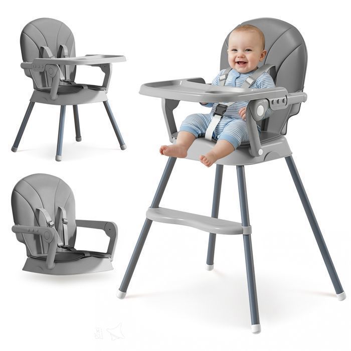 Trona infantil 3 en 1, trona convertible, asiento elevador, silla baja, cojín extraíble, para niños de hasta 36 meses.