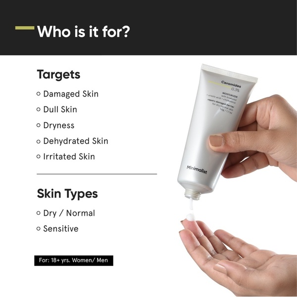 Minimalistische Feuchtigkeitscreme mit Ceramiden 0,3 % + Bisabolol, 50 g