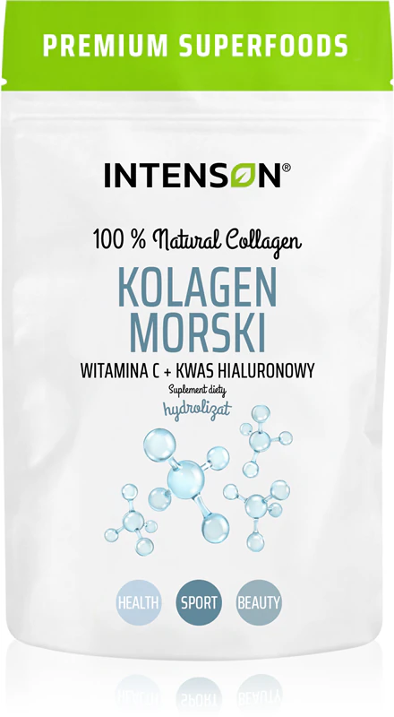Intenson Marine Collagen Hyaluronsäure + Vitamin C Nahrungsergänzungsmittelpulver zur Zubereitung eines Getränks für schönes Haar, schöne Haut und Nägel