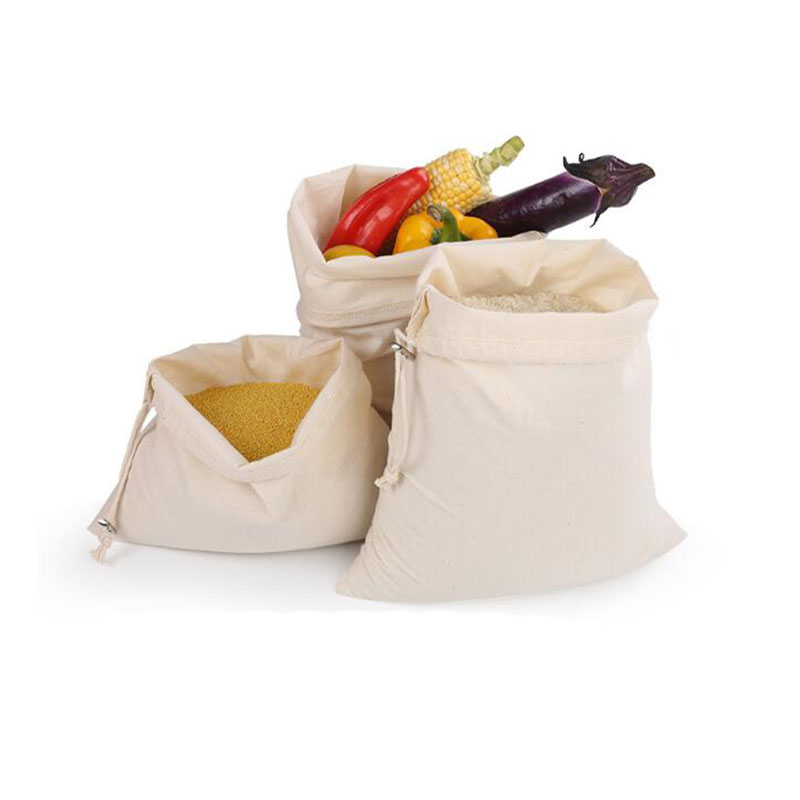 Lot de 2 sacs écologiques réutilisables pour fruits et légumes, zéro déchet, en coton écologique et biodégradable.