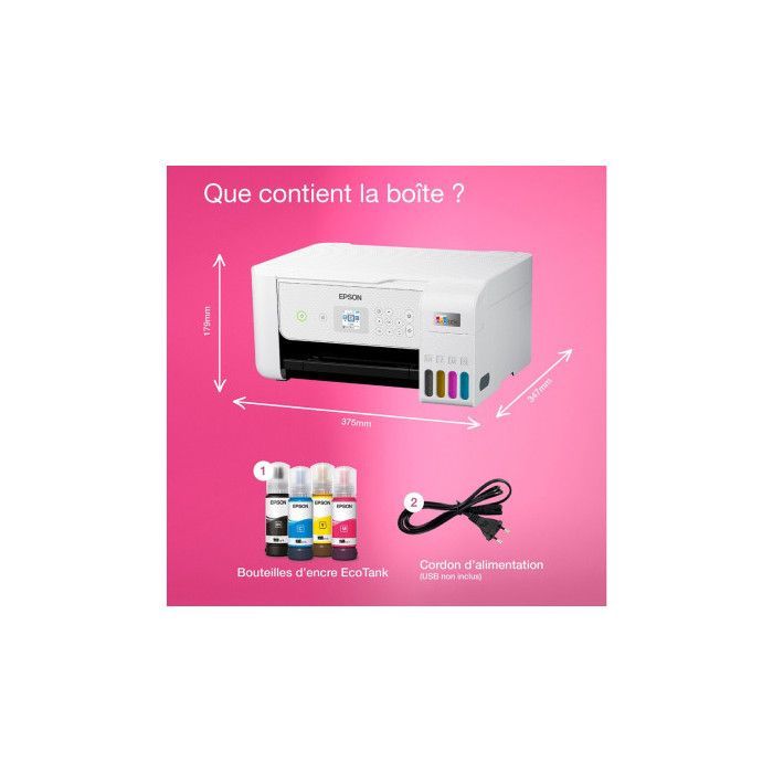 Impresora multifunción - EPSON - EcoTank ET 2876 - Inyección de tinta - Wifi - Pantalla táctil