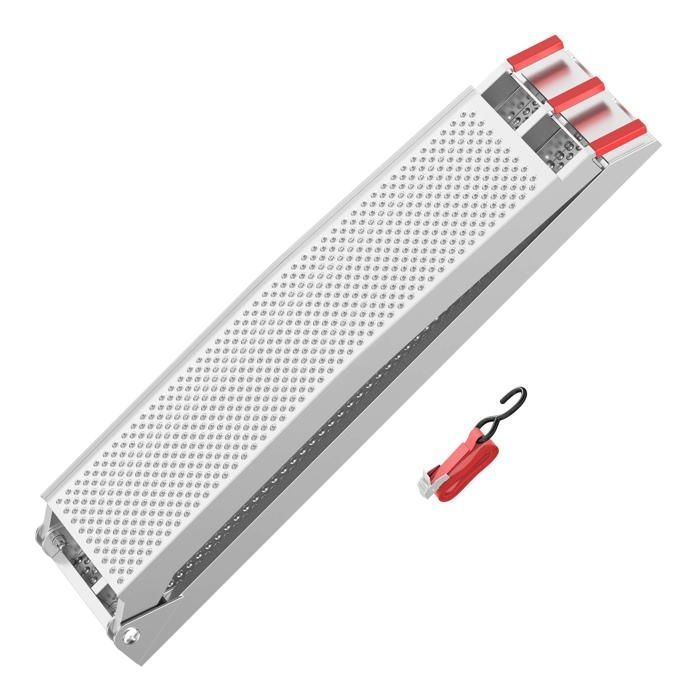 Rampa di carico pieghevole Wiltec 2150 x 280 mm – Portata massima 340 kg – Alluminio – Profilo forato – Rampa di accesso