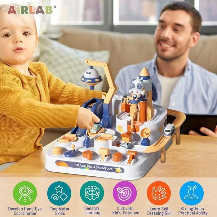 Brinquedo de Pista de Carros - AMOUNE - Aventura Automotiva - 4 Veículos - 6 Botões - Unissex