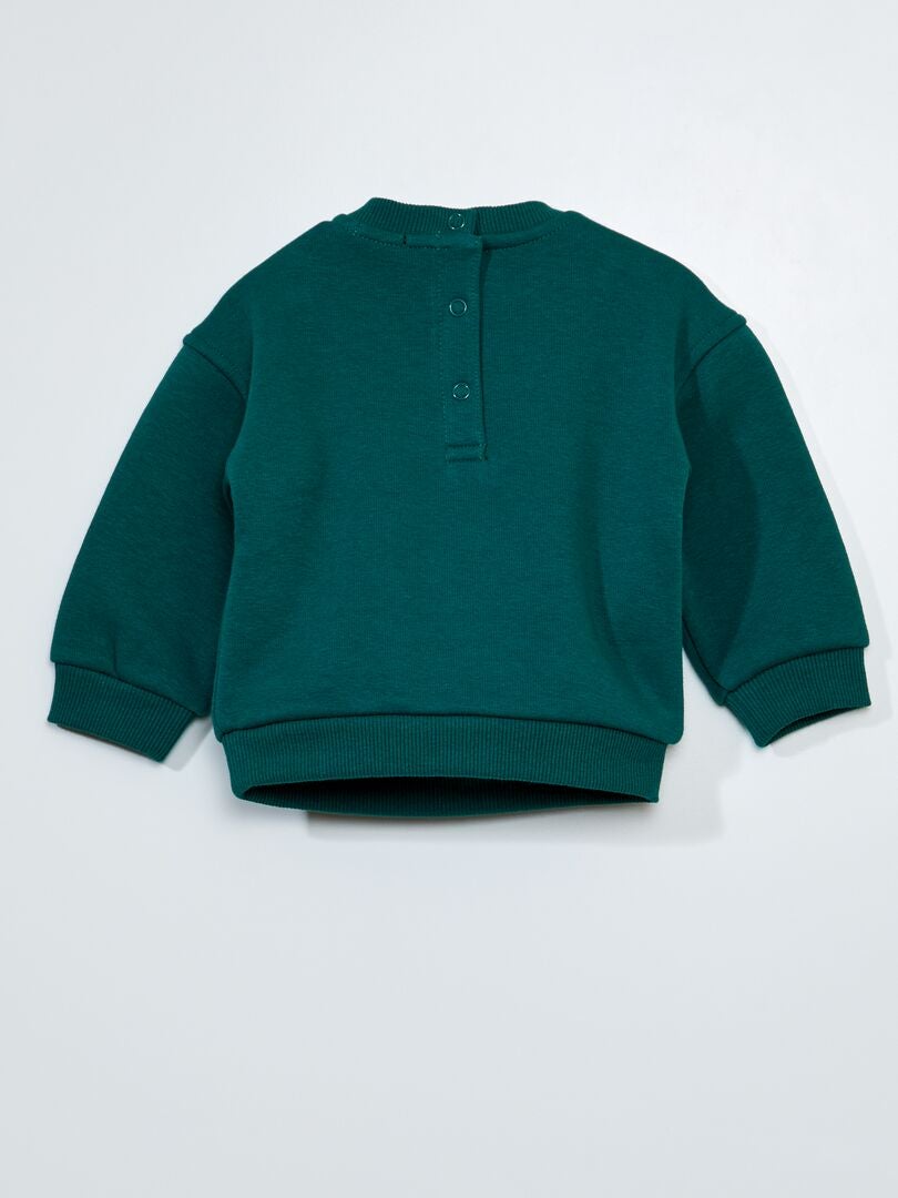 Fluwelen sweatshirt met patroon - GROEN