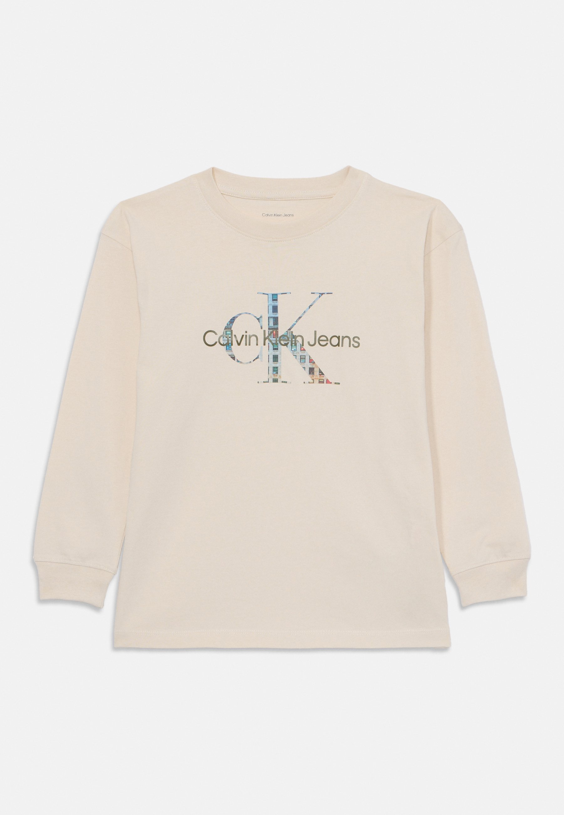 Calvin Klein Jeans MONOLOGO UNISEX - Top met lange mouwen - witgrijs
