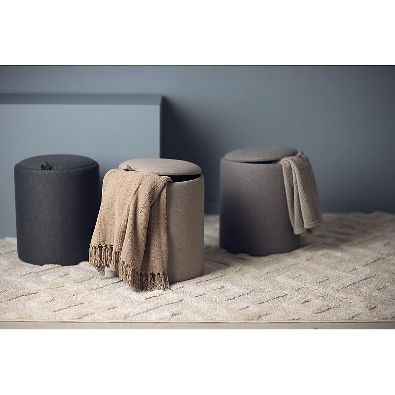 Pouf Vie Home con contenitore ø 34x40 cm beige chiaro