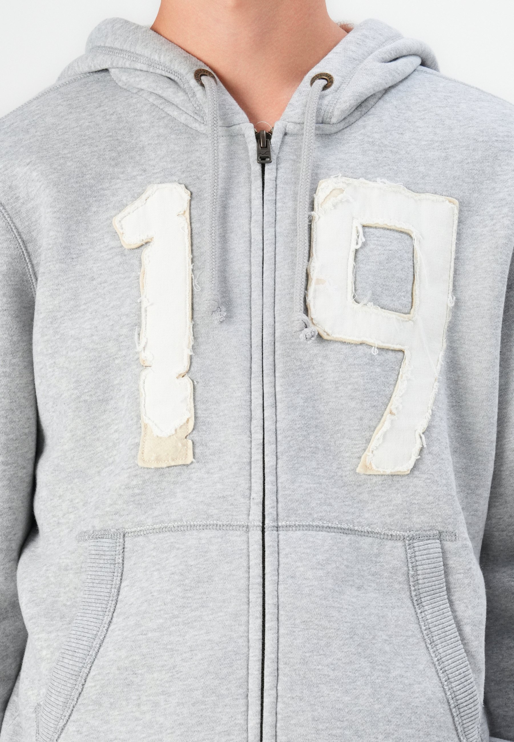 Hollister Co. SHRUNKEN WAFFLE LINED - Hoodie - grijs