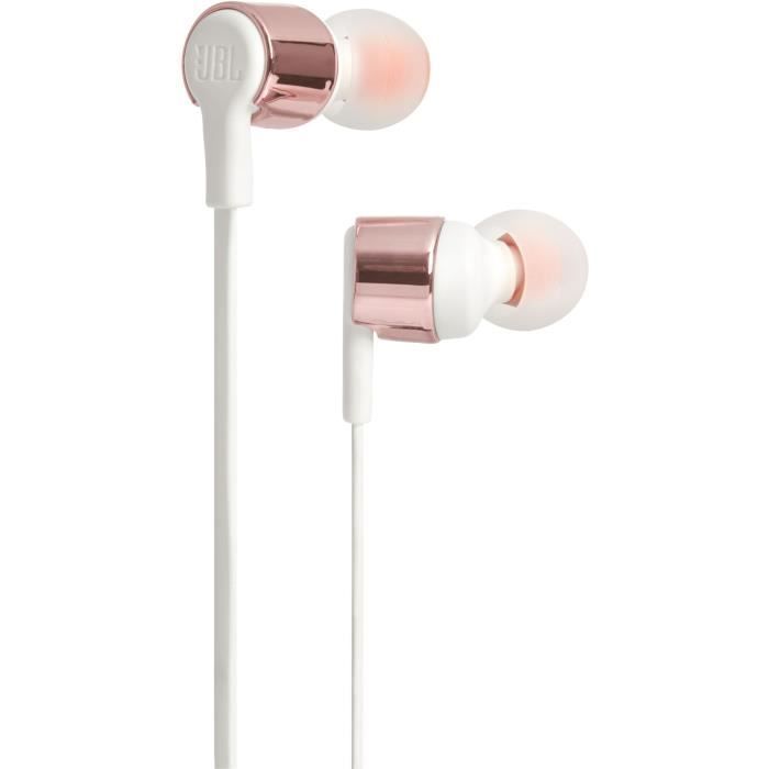 Auriculares Bluetooth intrauditivos con cable JBL T210RDG - Pure Bass - Oro rosa