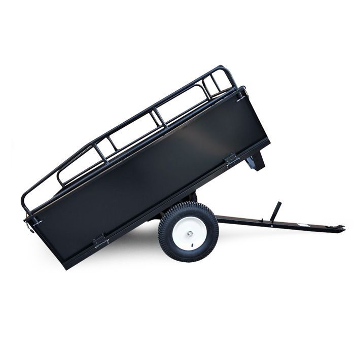 Remolque basculante Wiltec sobre ruedas – 200 x 78 x 94,5 cm – con pasamanos y paneles laterales desmontables – Enganche universal
