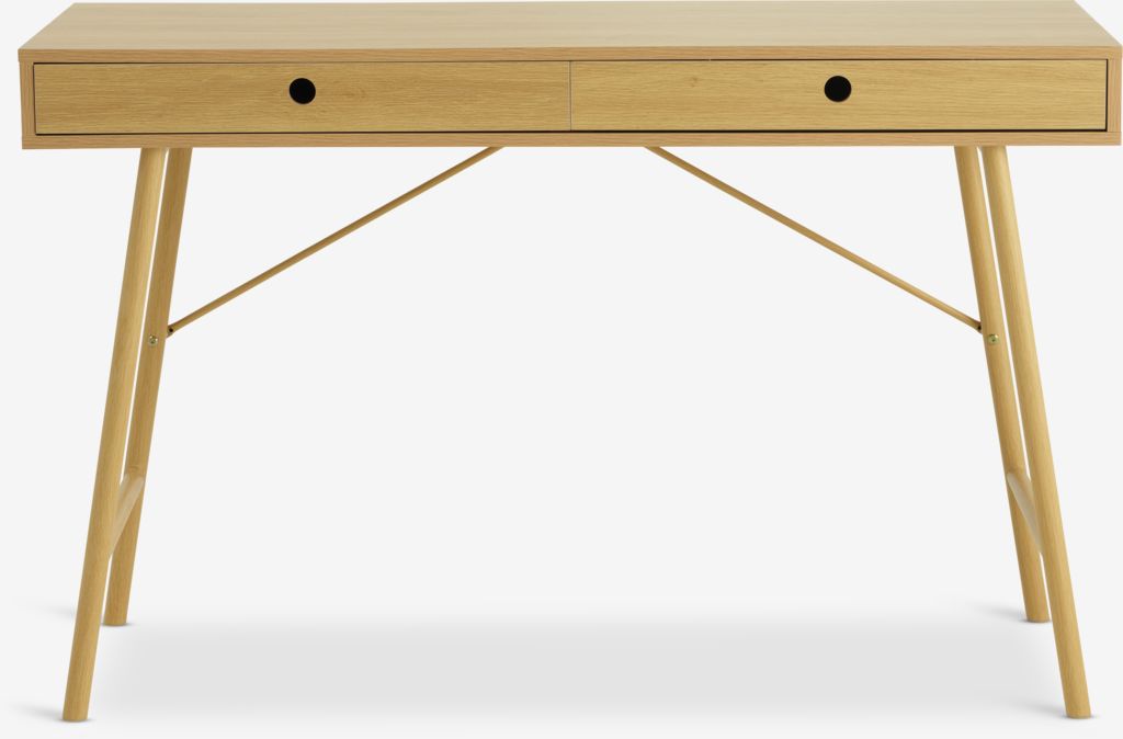 LINDVED Rašomasis stalas LINDVED 48x120 2 stalčiai ąžuolo spalvos
