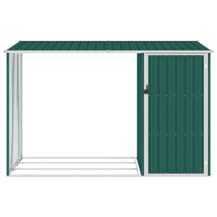 Leñera de jardín - FYDUN - 245x98x159 cm - Acero galvanizado - Sin suelo - Requiere montaje