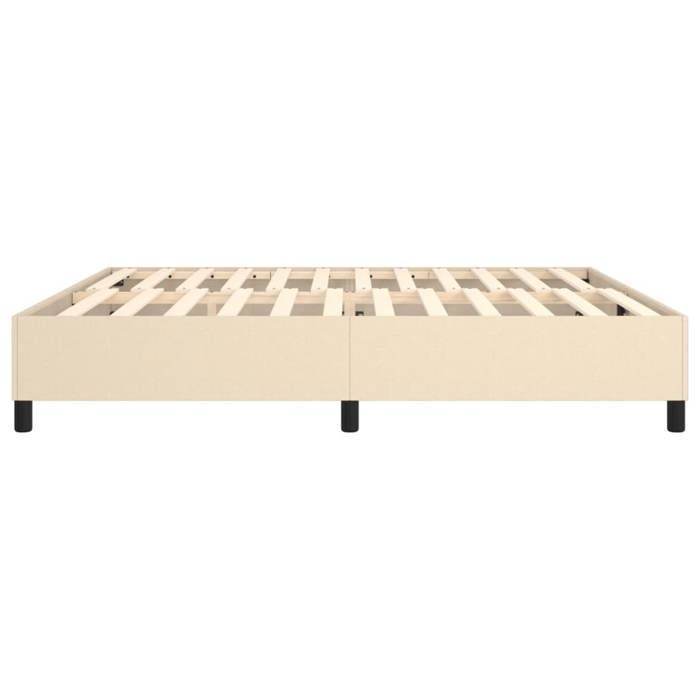 Letto in legno color crema 200 x 200 cm - Stabile e resistente - Struttura letto a molle color crema 200x200 cm, tessuto 001_162915