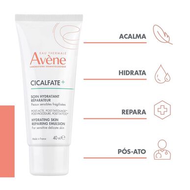 Avène Cicalfate Återfuktande Hudreparerande Emulsion Postoperativ och Post-Tatuerings Fuktighetskräm 40 ml