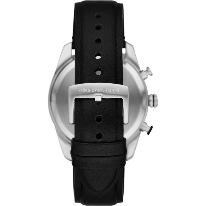 Montre Emporio Armani Hommes AR11635 - Noir Cuir - 42mm - 5 bar - Quartz - Analogique