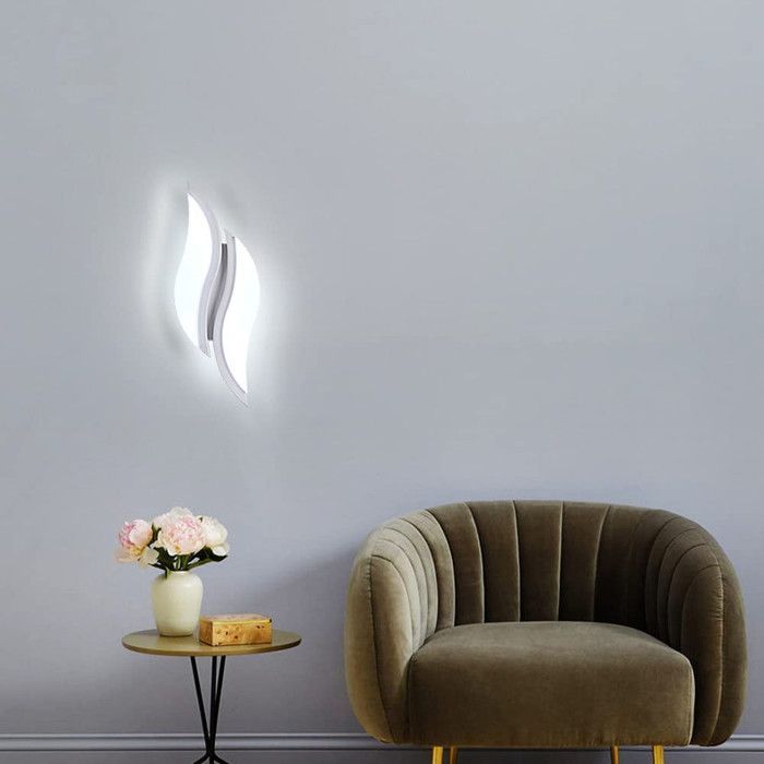 DELIPOP Applique murale LED 12W Moderne - Blanc - 6500K - Double source - Éclairage pour couloir balcon escalier