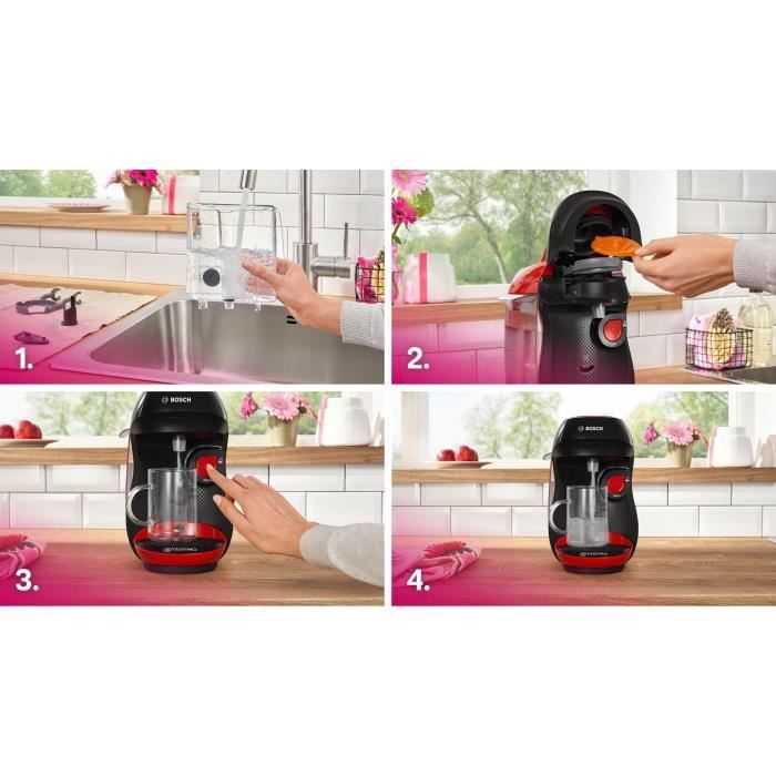 Machine à café multi-boissons - BOSCH - TASSIMO - T10 Happy rouge - 1400 W