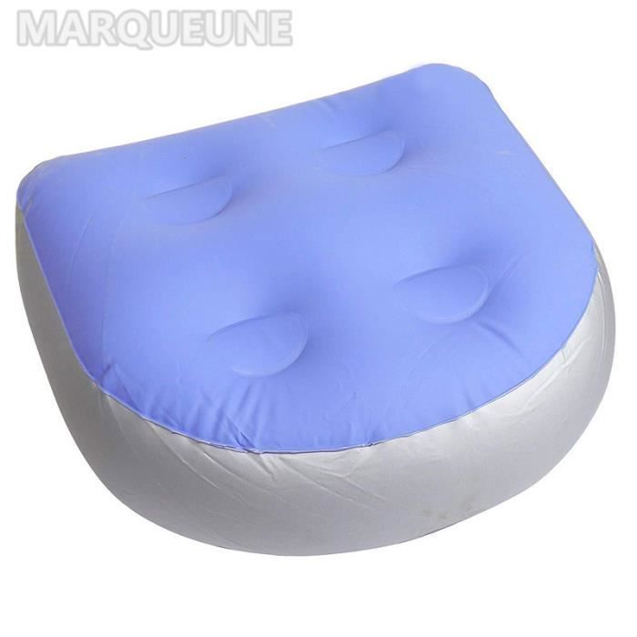 Marqueune Aufblasbares Spa-Kissen für die Badewanne – Spa-Zubehör – Weich – Massagematte – Für Erwachsene und Kinder – Blau