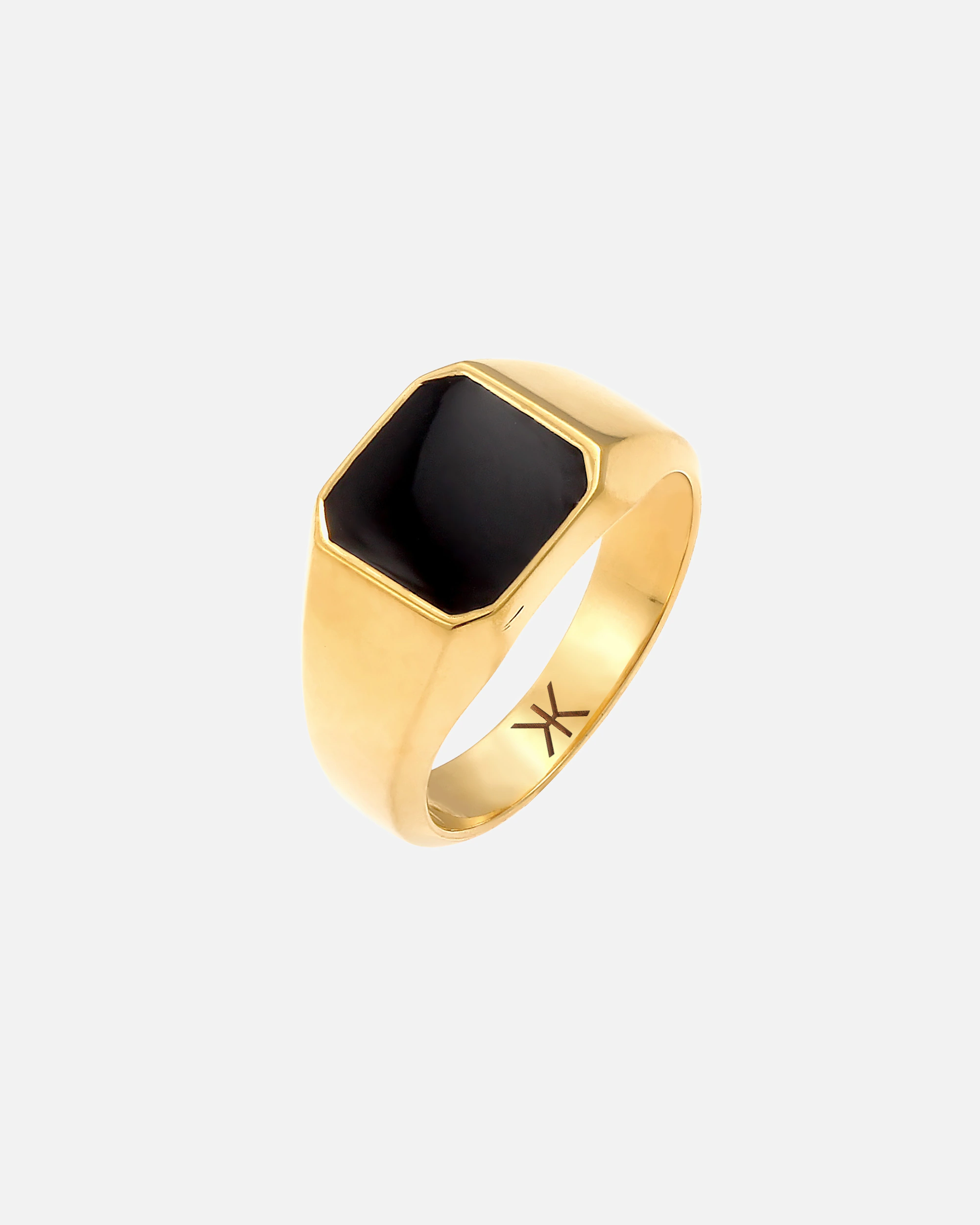 KUZZOI Bague homme en émail noir tendance de base en argent sterling 925