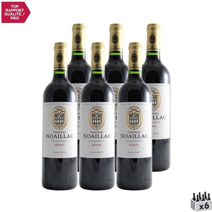 Château Noaillac Rouge 2018 - Lot de 6x75cl - Vin Rouge de Bordeaux - Appellation AOC Médoc - Cépages Cabernet Sauvignon, Petit
