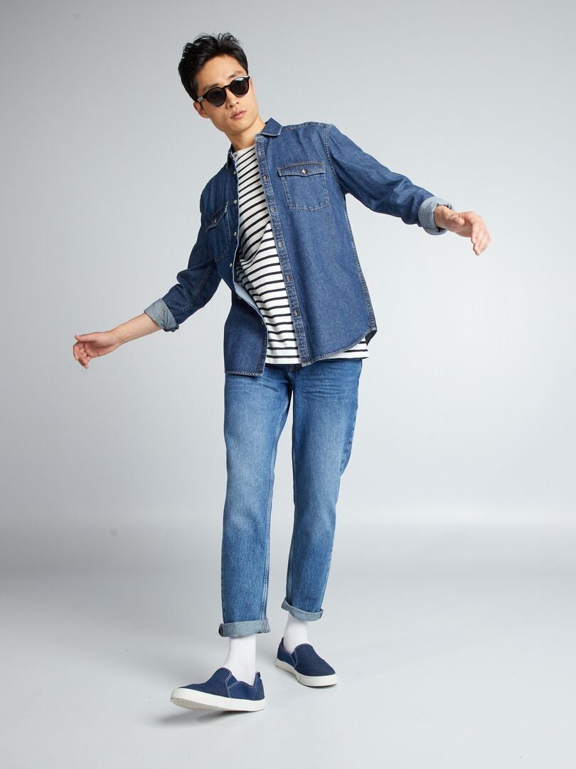 Pantalones vaqueros de pierna ancha - L32 - AZUL