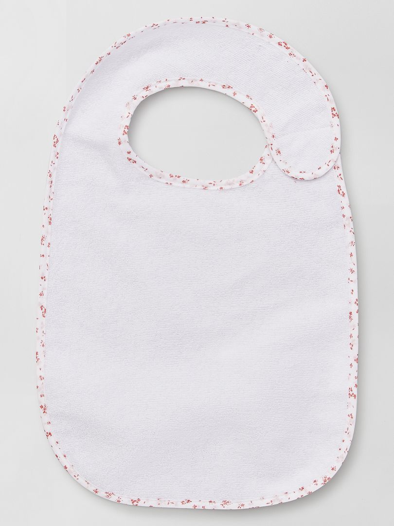 Set van 7 gevoerde badstof slabbetjes - ROZE