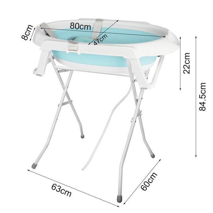 Baignoire pour bébé - MIPAN - Baignoire bebe sur pied - Armature intégrés -Deux modes - Antidérapante - Pour 3 mois - Vert