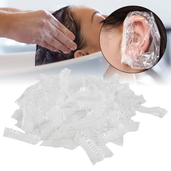Compact Shower Ear Covers, Disposable Ear Protectors, 100 Pieces, Lightweight Elastic Ear Covers