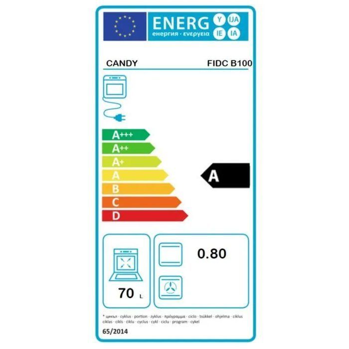 Horno empotrable CANDY FIDC B100 - Limpieza manual - Convección natural - 70 L - Blanco - Clase energética A