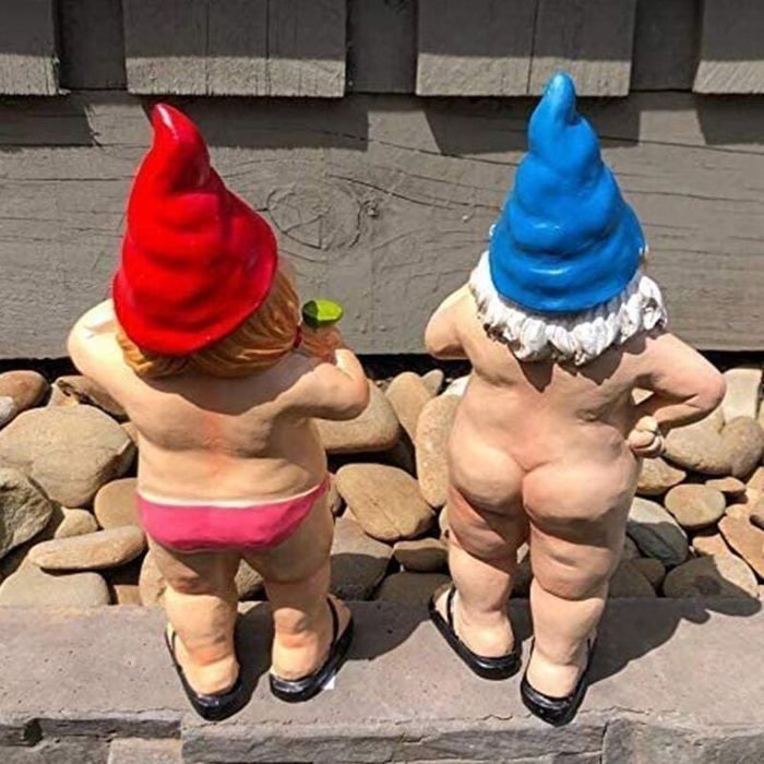 Garden Gnome - Funny Naked Garden Gnomes - Small Rude Statues - Gardening Gift for Families and Neighbors