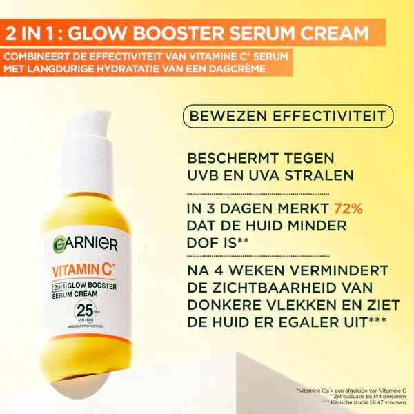 Garnier SkinActive Witamina C Glow Booster Serum Krem<br>50 ml - Wszystkie rodzaje skóry
